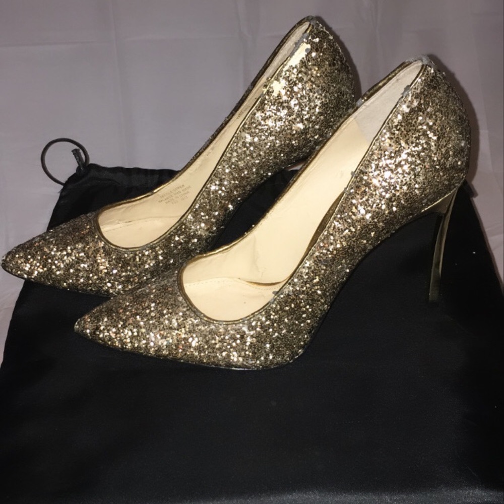 Glitter Gold 4 inch Pumps